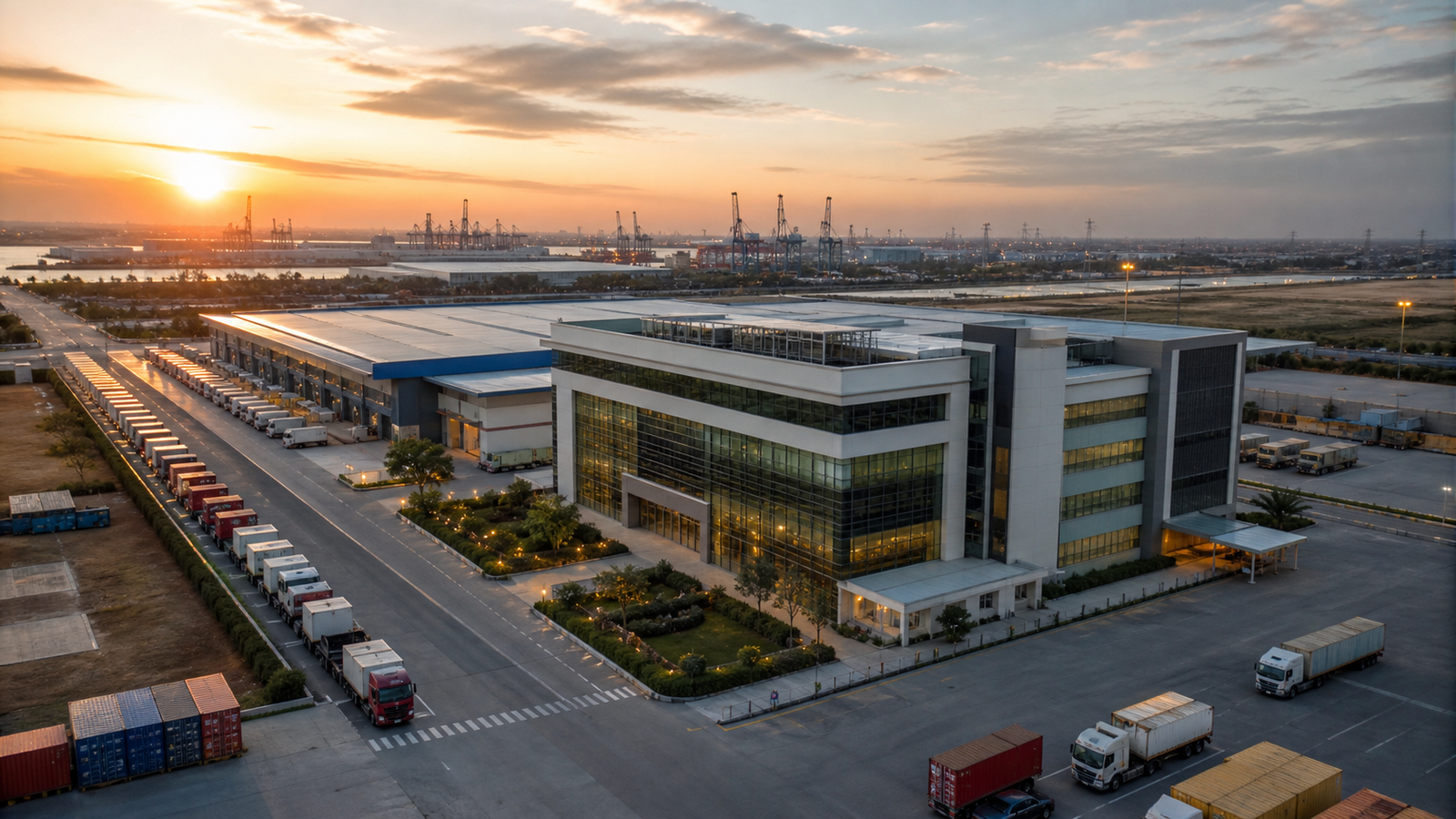 AI generated Jadeja Transways operations yard in Gandhidham