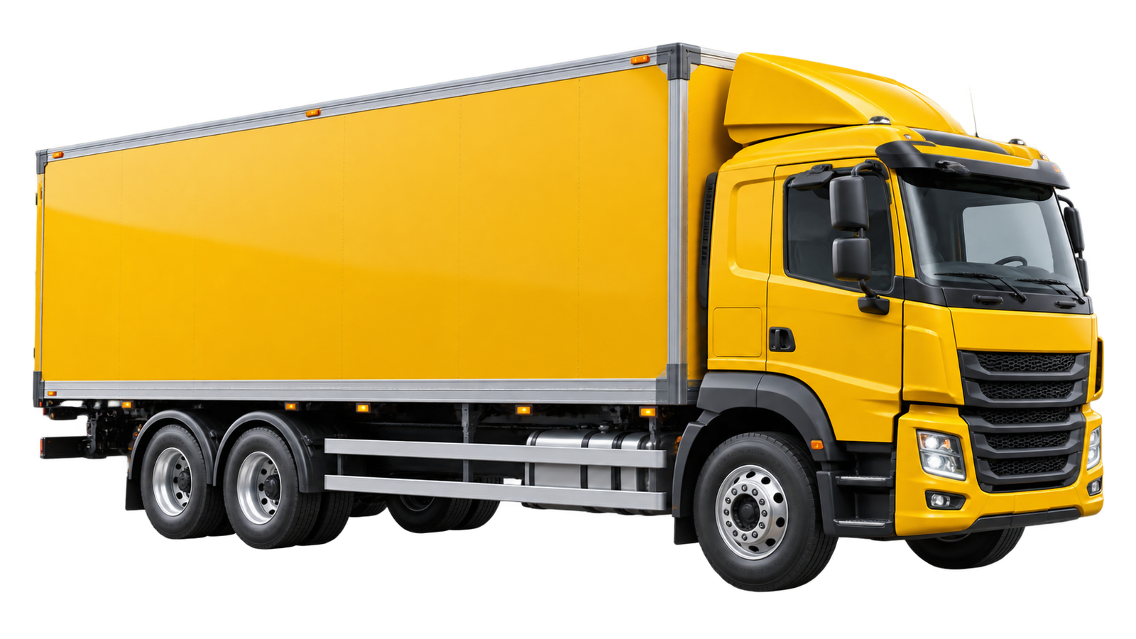 AI generated yellow heavy cargo truck cutout